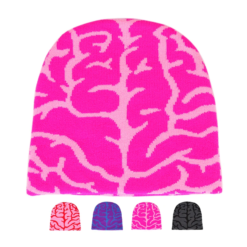 Зимняя вязаная шапка с жаккардовым логотипом