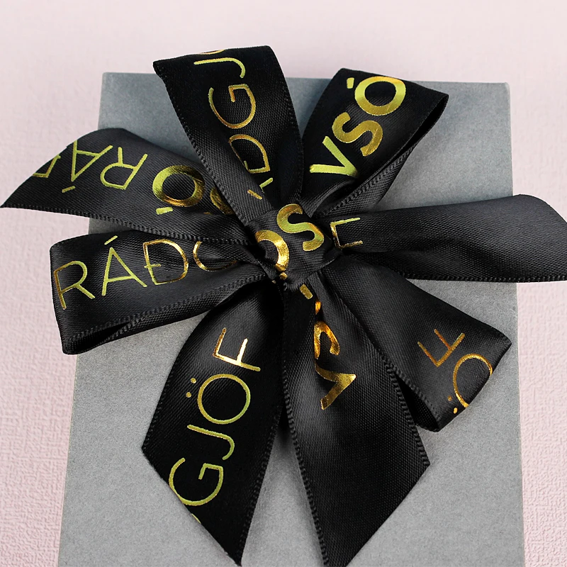 decorative bow ribbons for wedding printed grosgrain ribbon for single face pre tied ribbon tie
