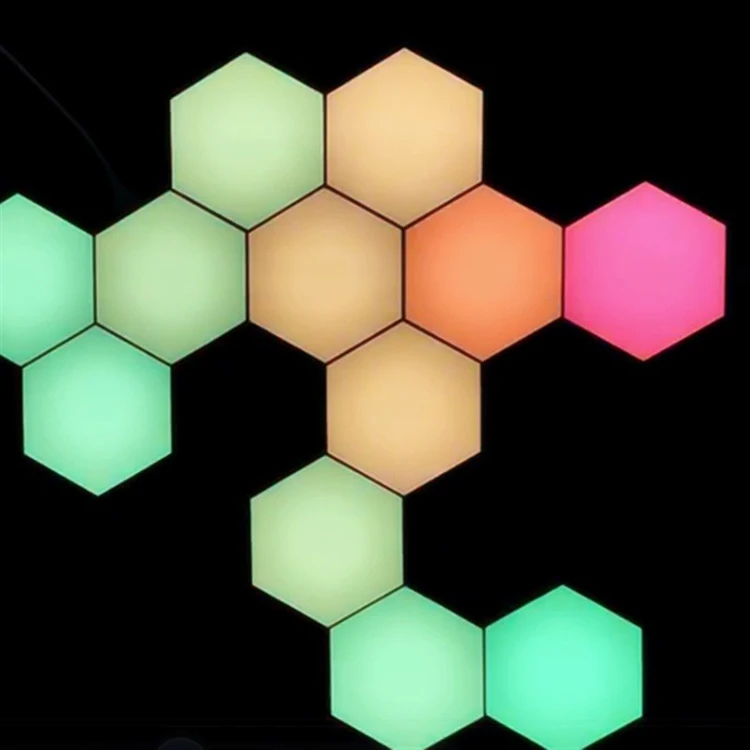 Hexagonal RGB Soft Warm Daylight White lights Wifi And Remote Controlled Music Sync Smart Honeycomb LED Lamps