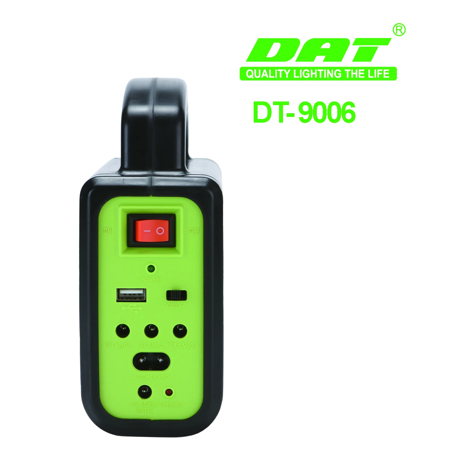 DT-9006  DAT solar energy system kits  home solar lighting system with three bulbs solar power bank