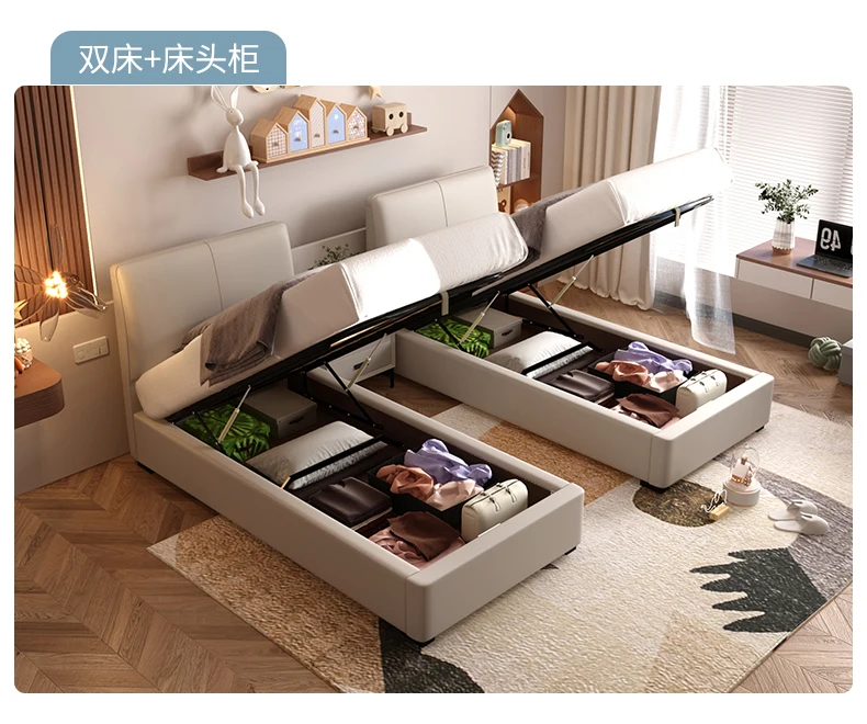 Modern 3 star hotel bedroom furnishings single double queen king size upholstered bed set headboard