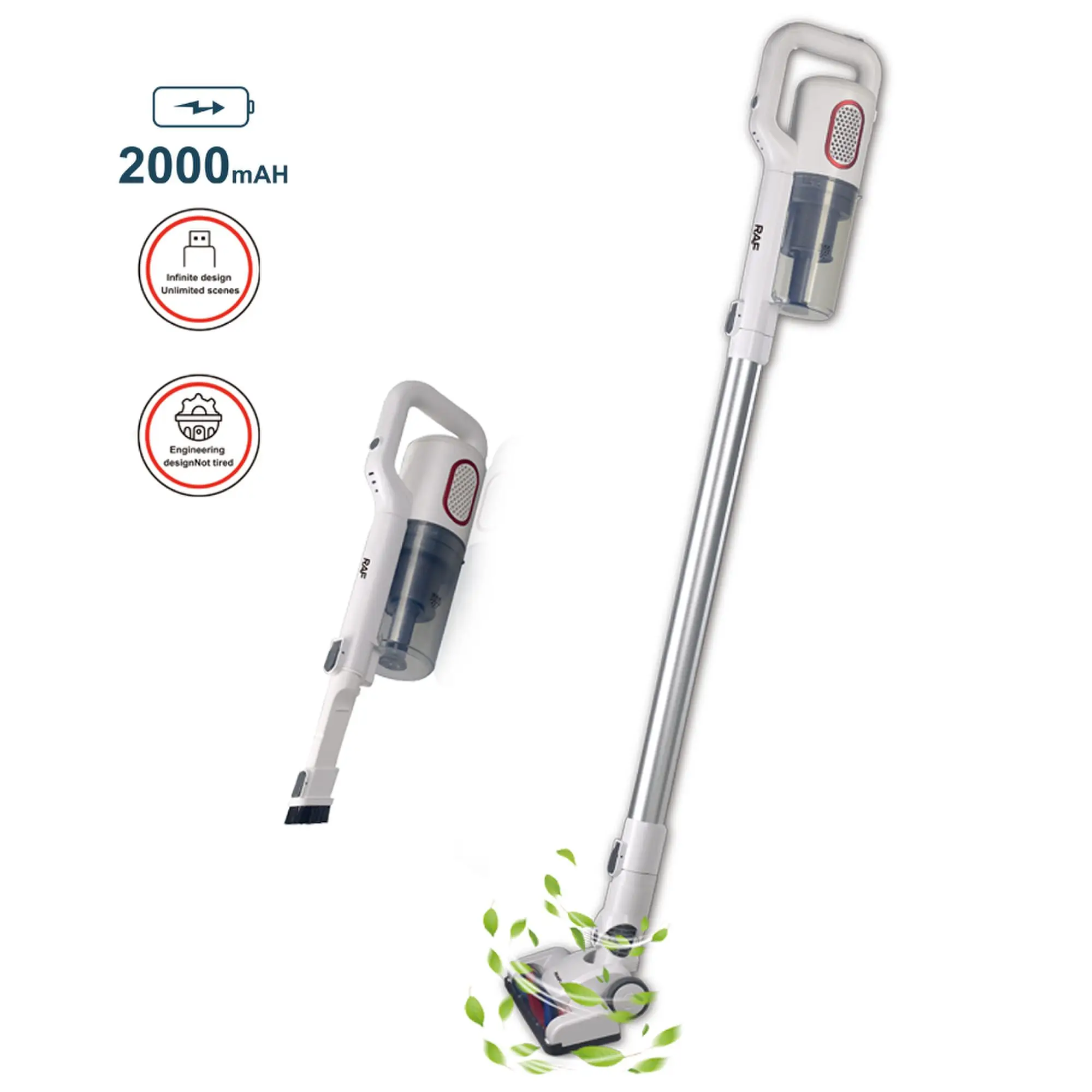 New Trend 2 in 1 Upright Rechargeable Cordless Handheld Cyclone Stick Vacuum Cleaner Wireless