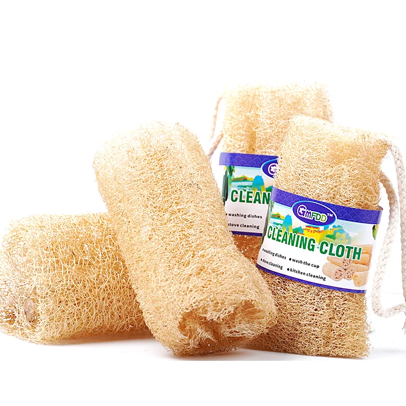 Wholesale Eco-friendly Natural Loofah Towel Dish Scrubber Household Cleaning Tools & Accessories