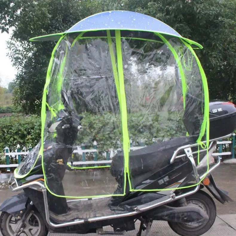 Full Covered Electric Bike Umbrella Outdoor Windproof Sunshade Cover Motorcycle Umbrella Electric Scooter Umbrella for Rain