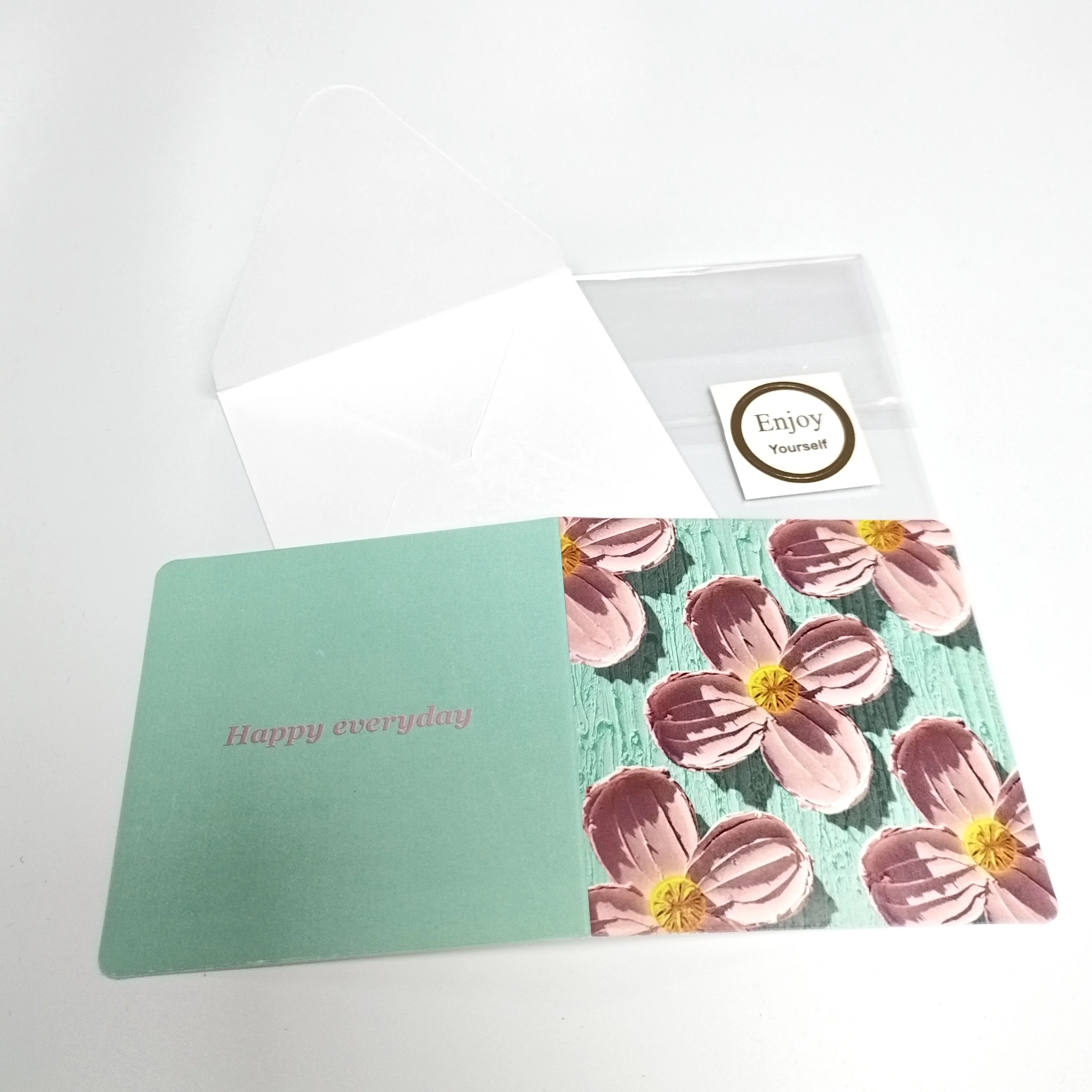 6pcs pack custom 3d looking embossed gift envelope art paper gift card