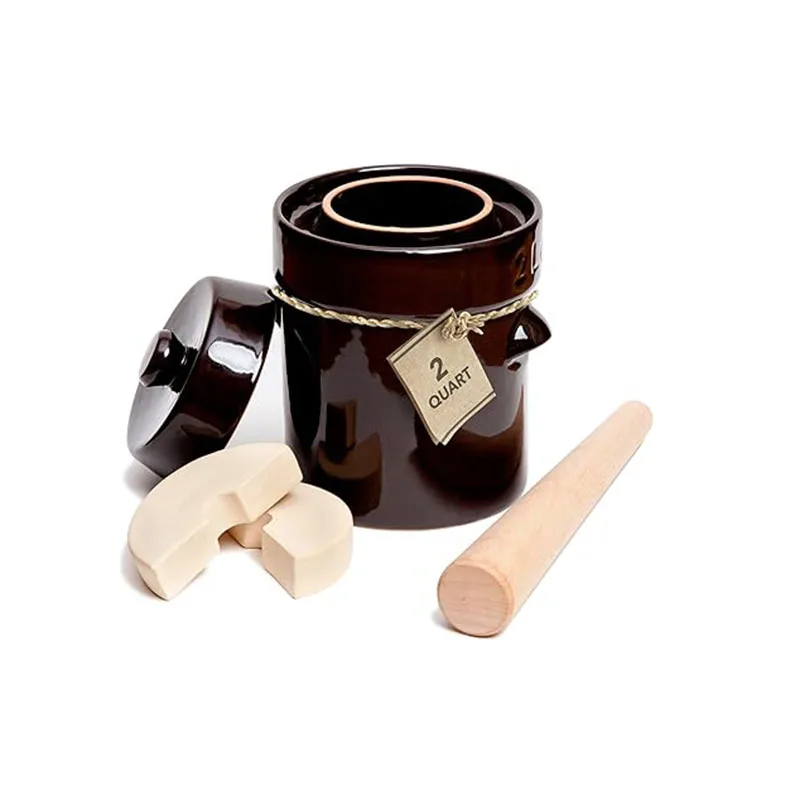 2 Liter Fermentation Jar Stoneware Pickle Pot Ceramic Fermenting Crock Kit for Pickling Cabbage Kimchi Vegetables