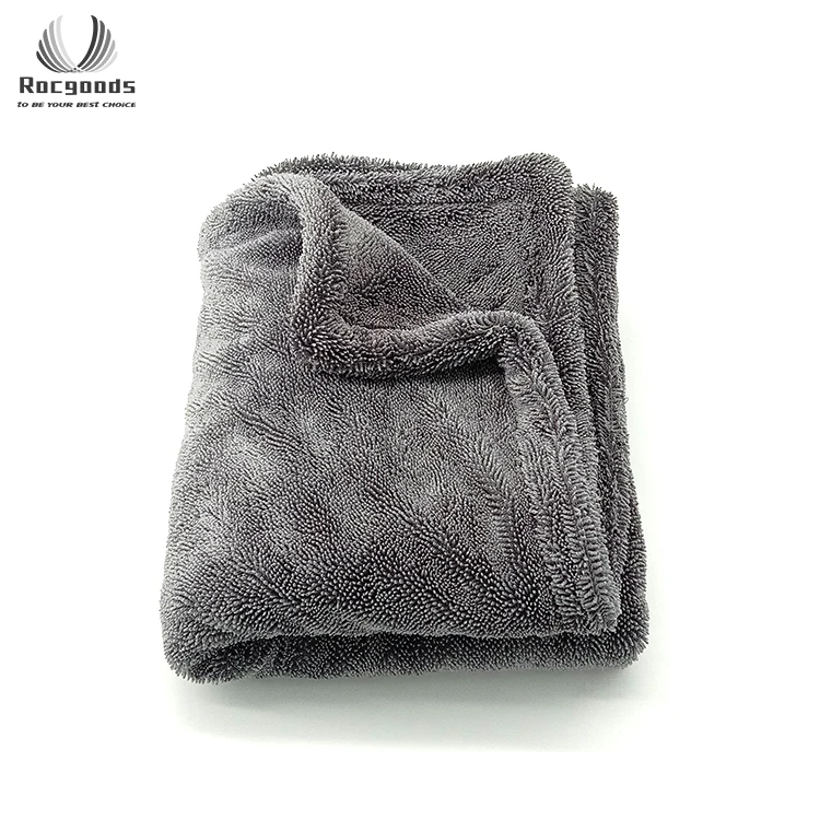 Microfiber cloth double side car wash towel 50*80cm 1200 gsm car drying twisted towel