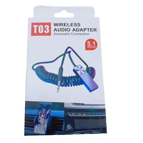 Aluminum Alloy BT Car Aux Adapter Aux Car Audio Adapter Receiver 3.5MM Transmitter Audio Aux Jack Cable