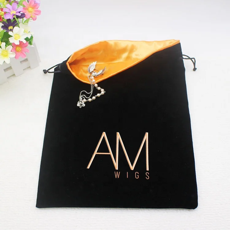 Custom satin lingerie bag satin wigs storage packaging pouch dust bag for handbag