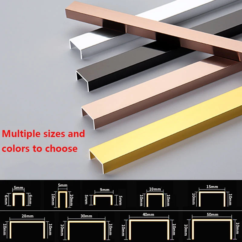 New Design waterproof metal U extruded aluminum  profiles closing line Ceramic Edge corner flooring accessories