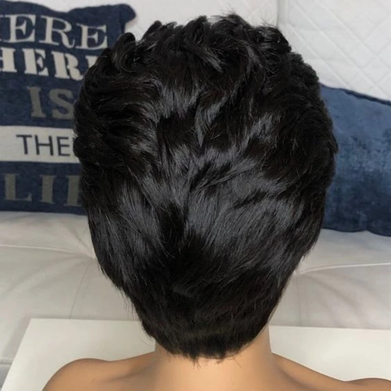 Natural Color Short Pixie Cut Human Hair Wigs Brazilian Unprocessed Wholesale Lace Front Wigs For Black Women