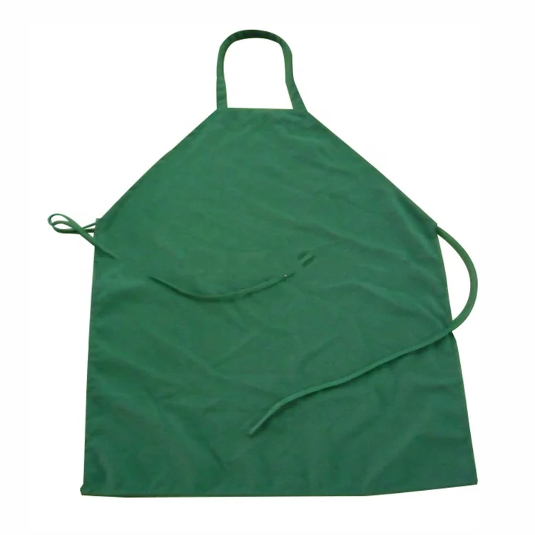 Customised Plain Eco-friendly Spun Polyester Cheap Aprons White  Kitchen with Pocket
