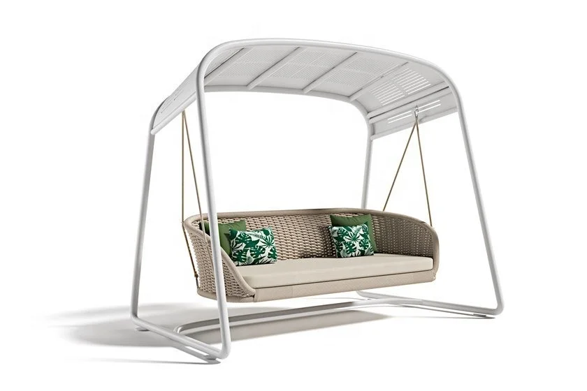 Hotel luxury  outdoor furniture 3 seater  canopy  swings