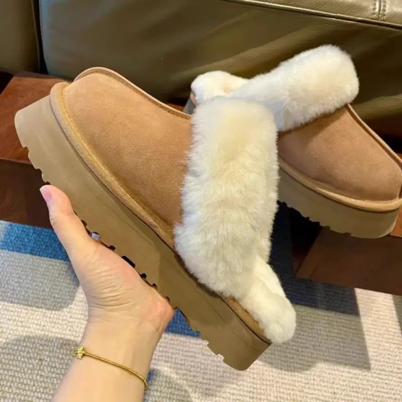 Ladies New Classical Winter Thick Bottom Shoes Non Slip Large Cotton Padded Warm Fashion Snow Boots