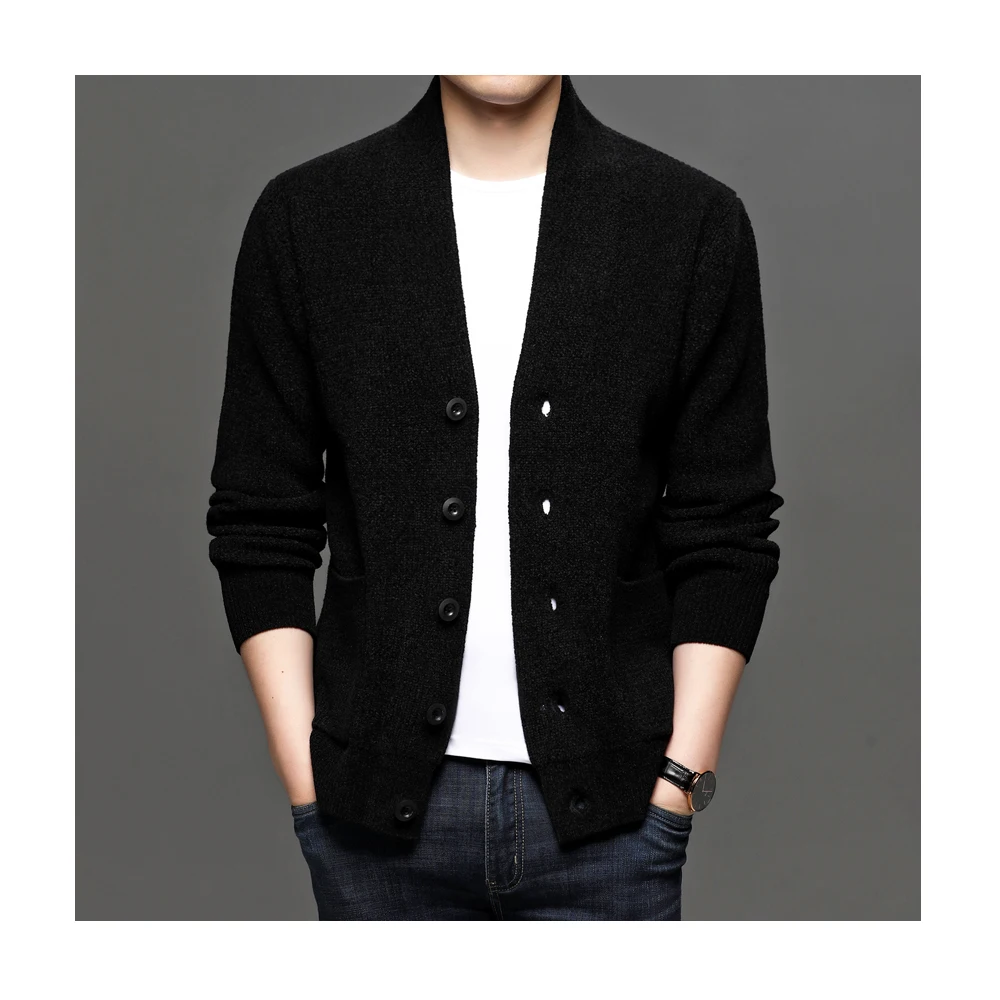 Autumn and Winter New High-necked Shirts Casual mantel manteau men cardigan sweater