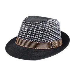 High Quality Straw Panama Hat Kids Fedora Hat  Children Straw Fedora Hat Two Tone