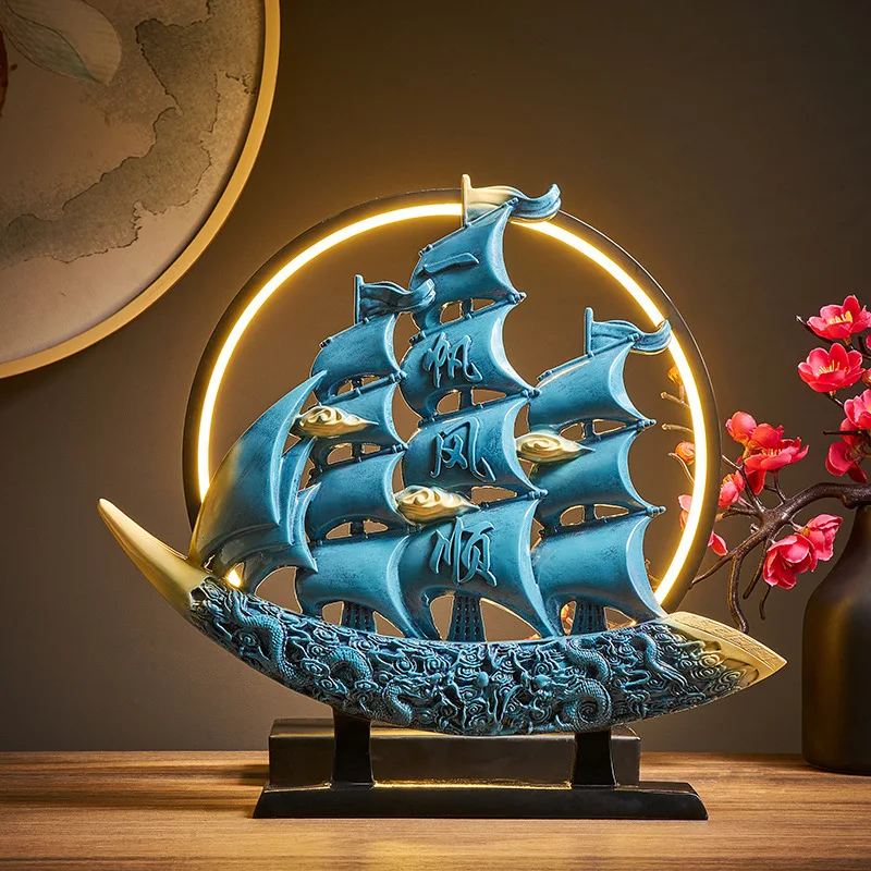 - Sail wind shun sailing boat decoration home wine cabinet light luxury living room office atmosphere housewarming gi