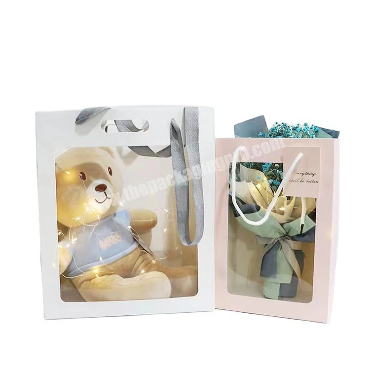 Прозрачная Подарочная бумажная сумка для покупок