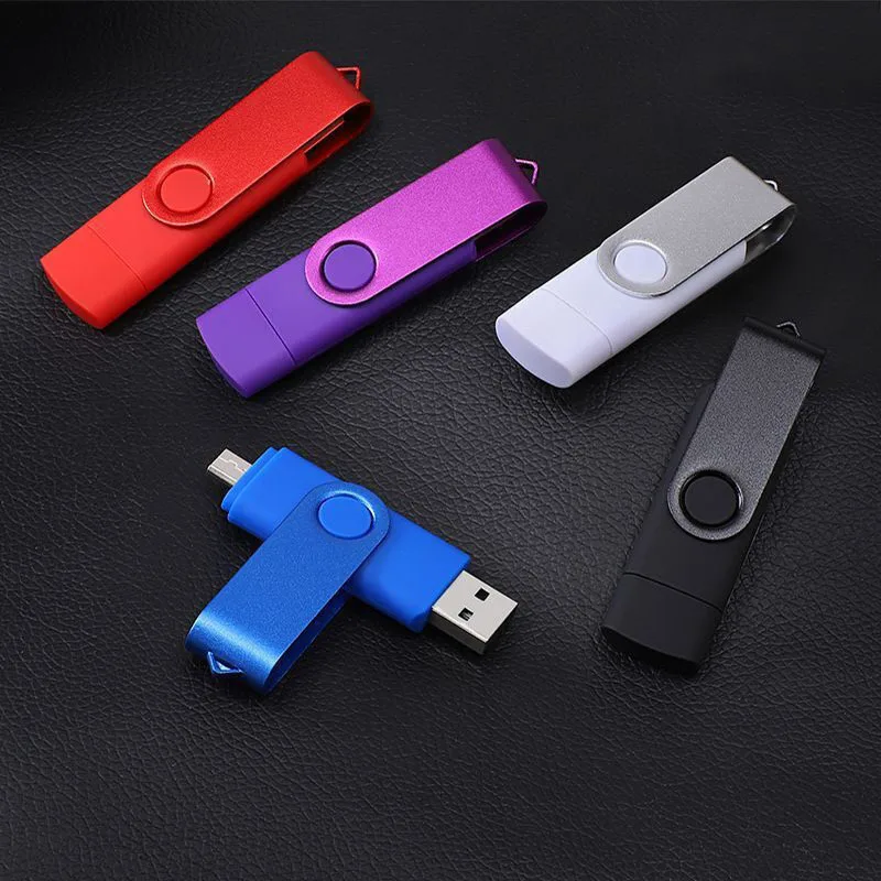 Hot Sale Pen Drive Otg 128gb 64gb 32gb 16gb 8gb Mobile Phone Pendrive Usb 2.0  2 In 1 Otg Usb Flash Drive San Disk