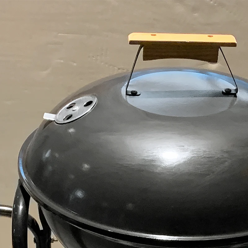 Manufacturer 6-10 People European Big Barbecue Black Outdoor Meat Charcoal BBQ Grill And Smoker Trolley With Side Table