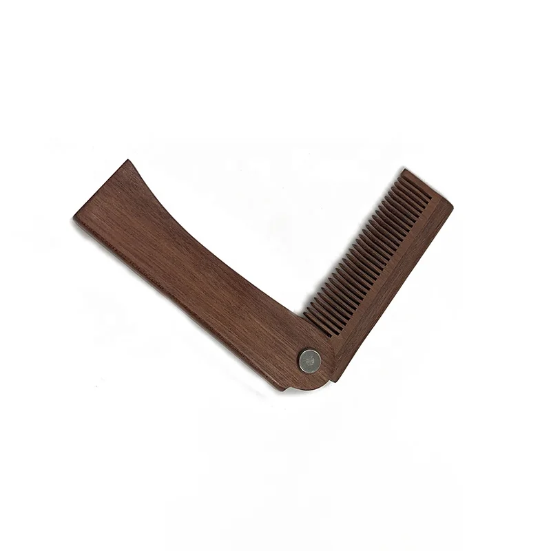 Switch Beard Comb Manufacturer Mini Foldable Beard Comb Premium Wooden Beard Comb for Men