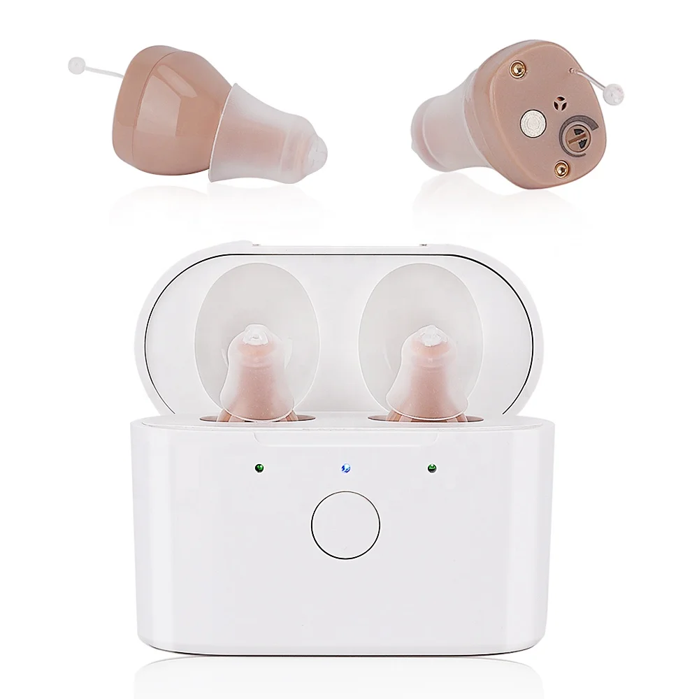 Перезаряжаемый портативный слуховой аппарат HA с хранилищем и зарядным устройством