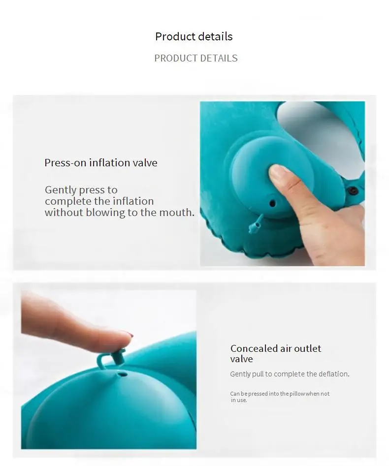 Car Neck Pillow Lumbar Support Set Travel Car Neck Pillow Lumbar Cushion Push Inflatable Flocking U-shaped Pillow Car Headrest