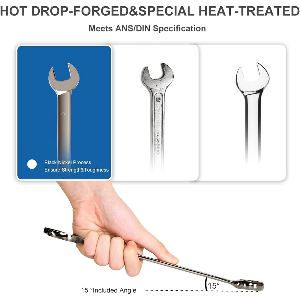 48 in 1 10mm 3/8 15mm 21mm 25mm deep multi tool standard flat imperial tourqe ratchet extended wrench set foam for car wheels