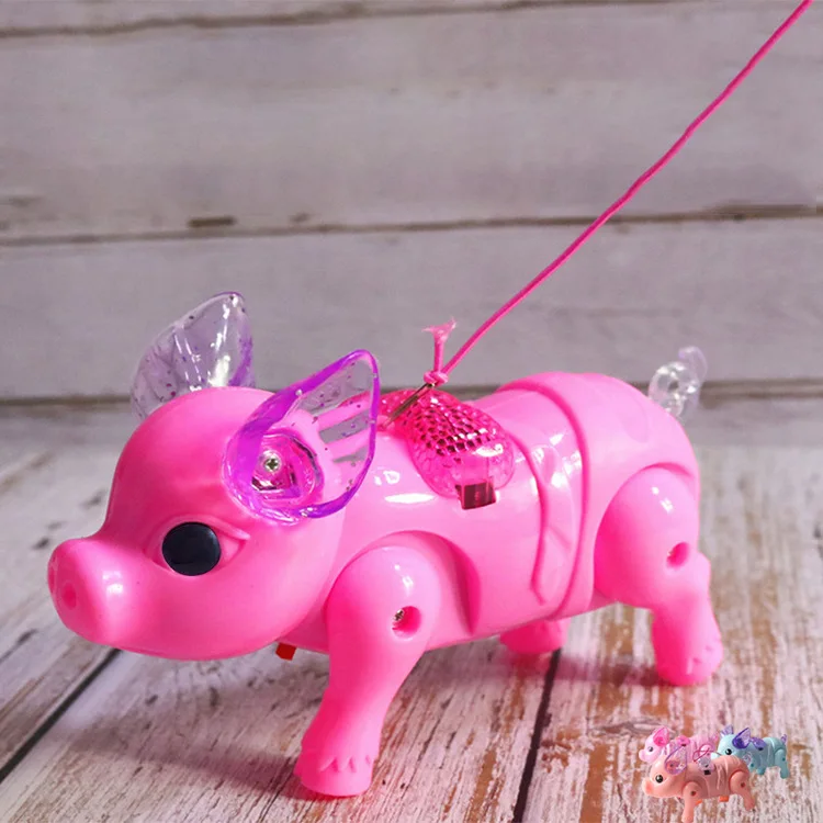 SongYi Leash Electric Pig Will Walk Music Toy Pig Electric Hot Leash Glowing Toys