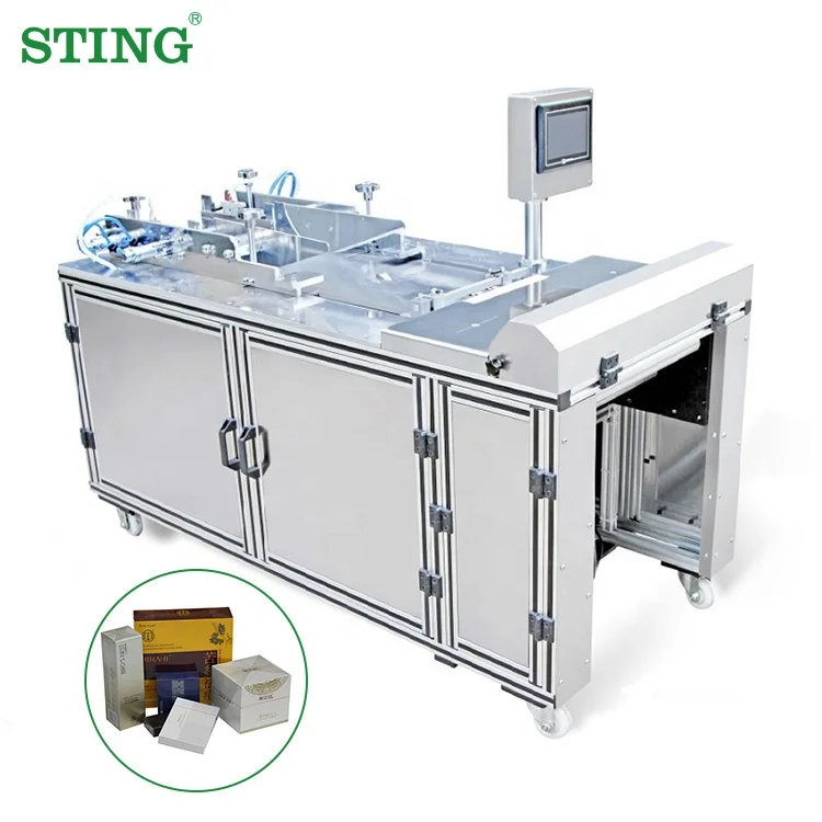 Small Semi Automatic Tea Cigarette Cosmetic Perfume Box Cellophane Packing Wrapping Overwrapping Machine