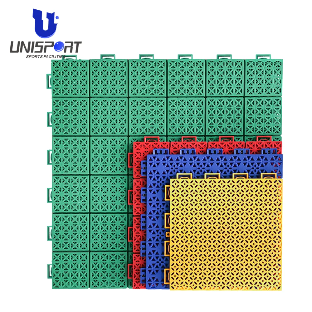 Пластиковая сцепляющаяся напольная плитка UNISPORT 250*250*120 мм напольное покрытие для спорта на открытом
