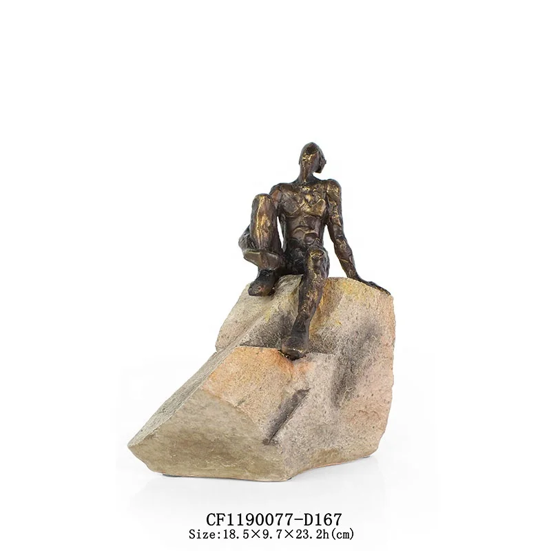 Resin stone imitated resin bronze abstract figure statue home decor