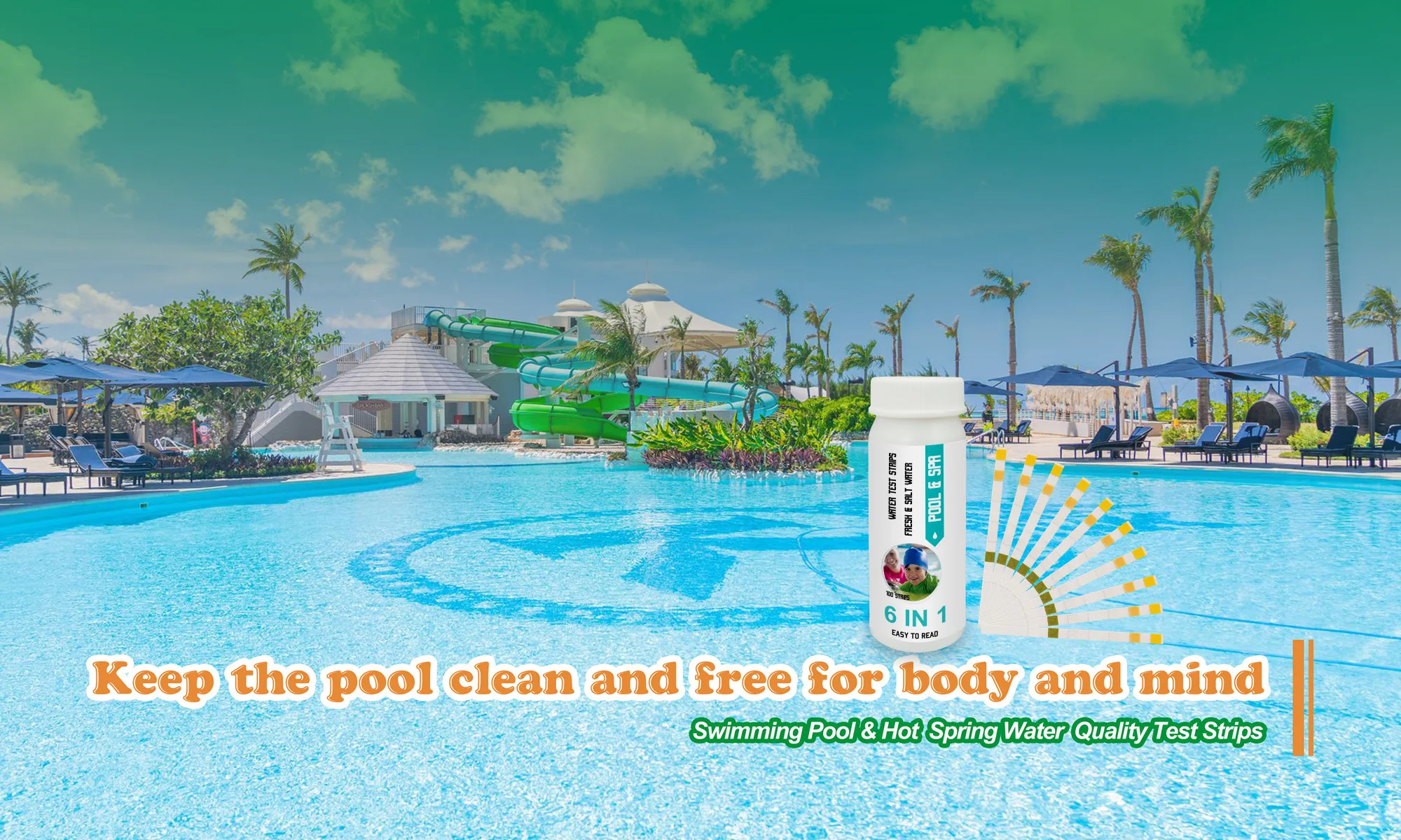 Производитель бассейн спа-ванна 6 в 1 воды тест-полоски для Твердость брома pH