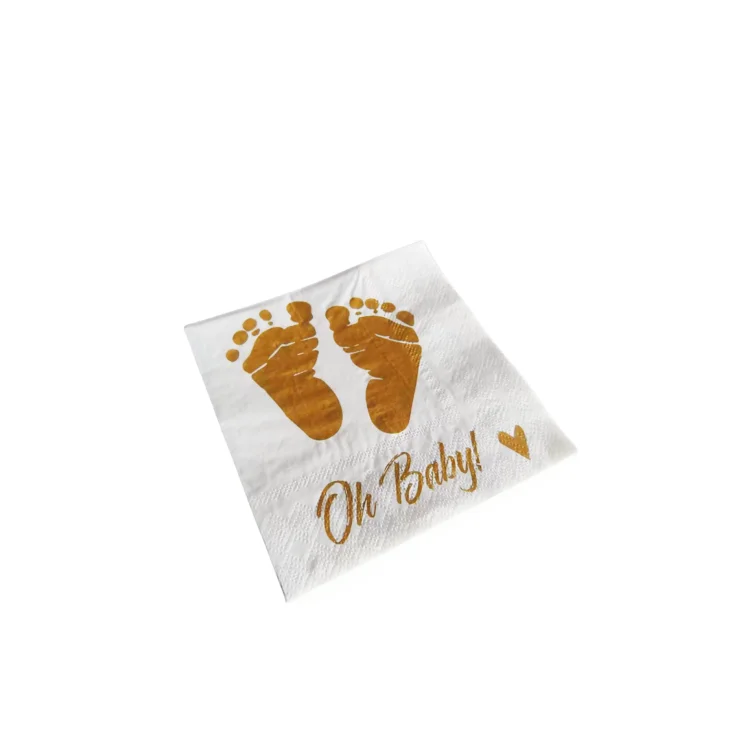 Factory Custom Elegant Disposable Tissue Newborn Baby Shower Paper Napkins