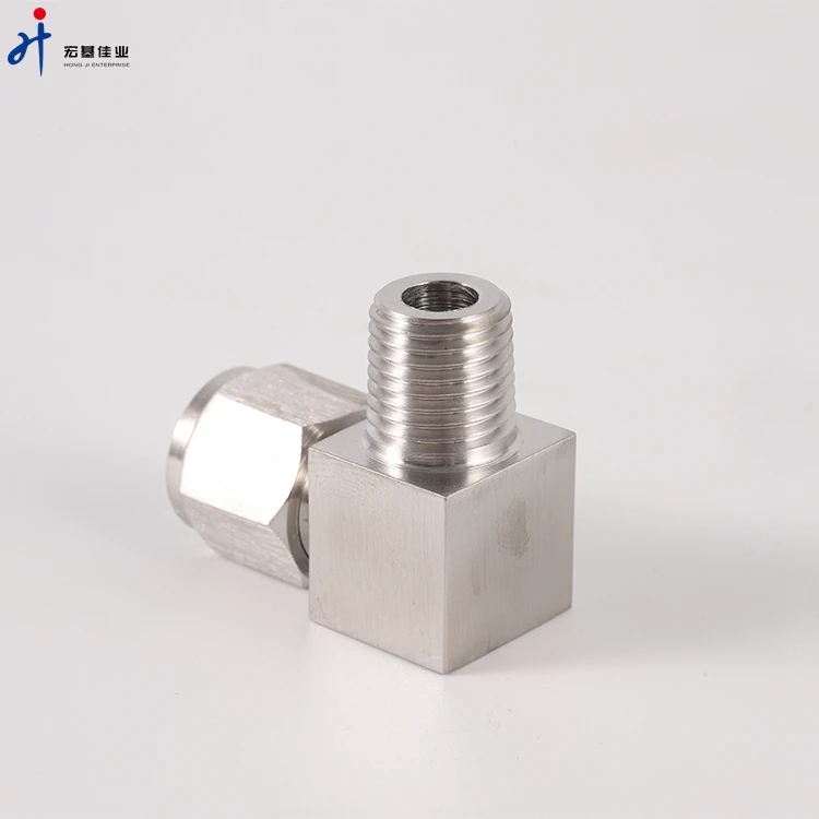 Stainless Steel 316 Ferrule Fitting Air Supply Tube 90-Degree Right-Angle Elbow Terminal Connector