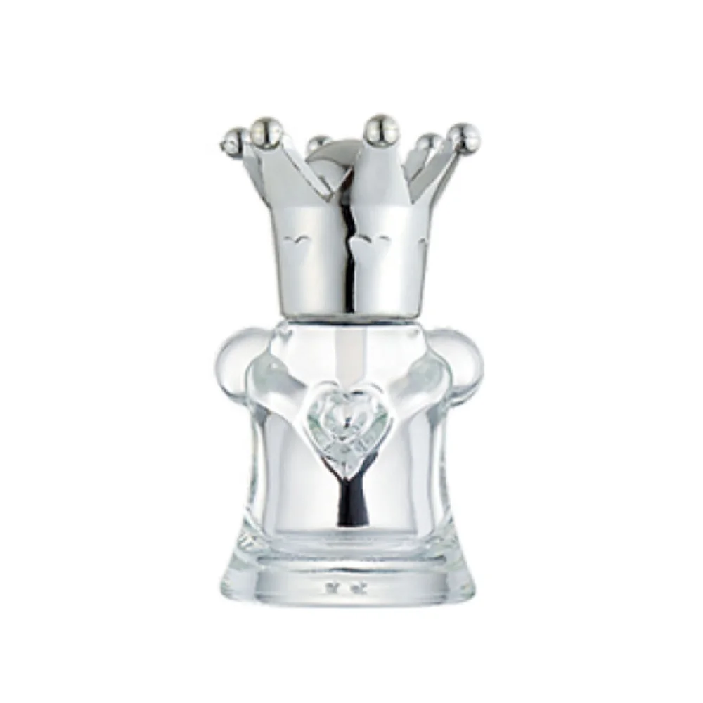 custom logo clear princess shape empty nail polish glass bottle with silver crown caps