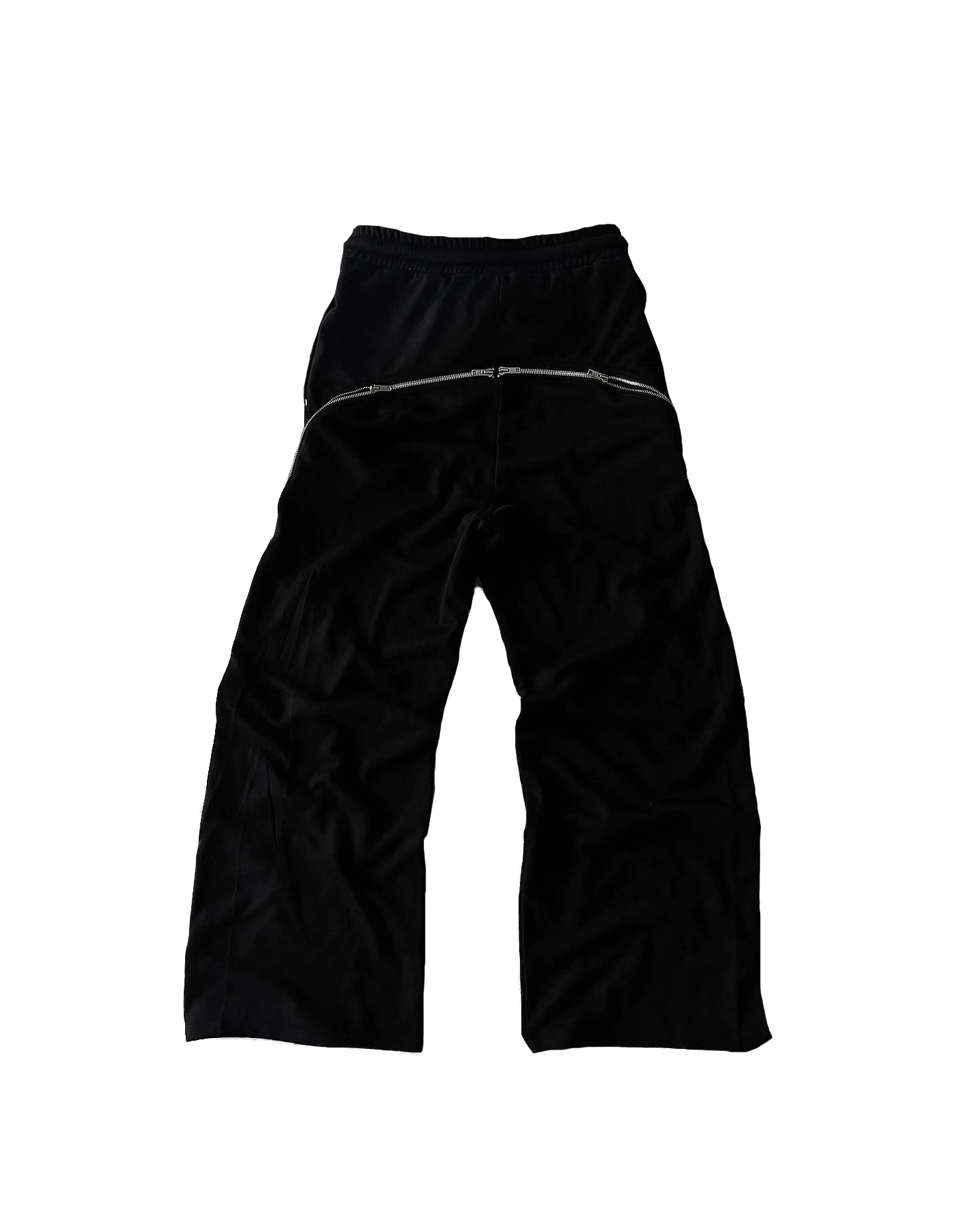 Custom Men High Quality Streetwear Cotton Zip Up Y2k Wide Leg  Washed Baggy Flared Sweatpants
