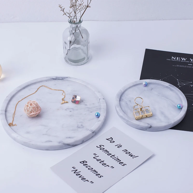 Hot sale Natural Stone  Marble Dining Plates Sets for Home Decor