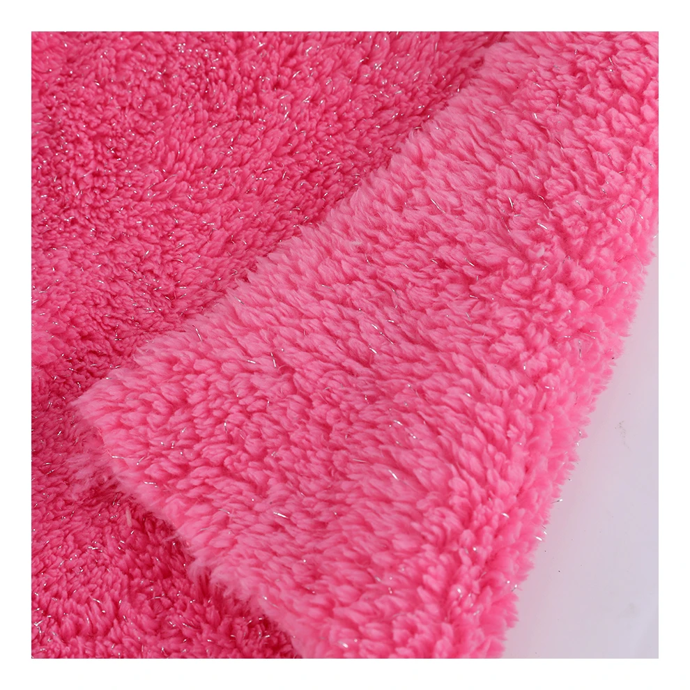 Manufacturer Custom Printed Soft Polyester Knit Double Side Sparkling Sherpa Fleece Fabric For Rug Blanket