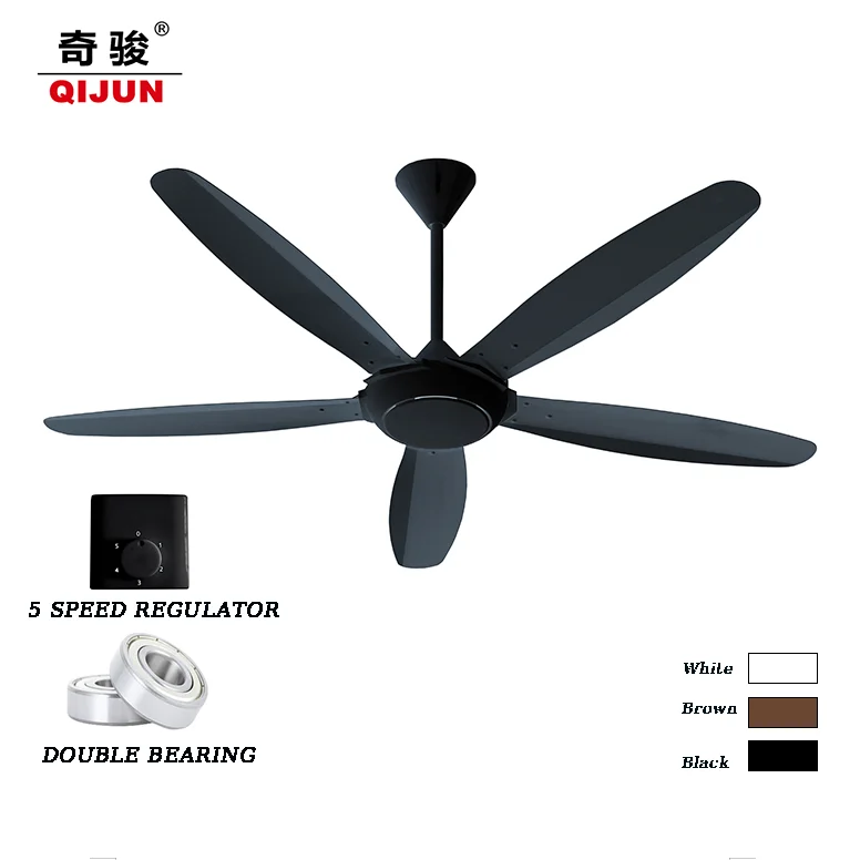 Vietnam  Malaysia Crown 56 Inch 60 Inch 5 blades Modern New Star Ceiling Fan with 5 Speed Capacitor Regulator