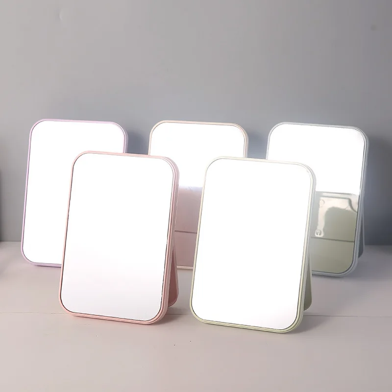 Portable desktop desktop makeup mirror support trademark custom folding home rectangular mirror