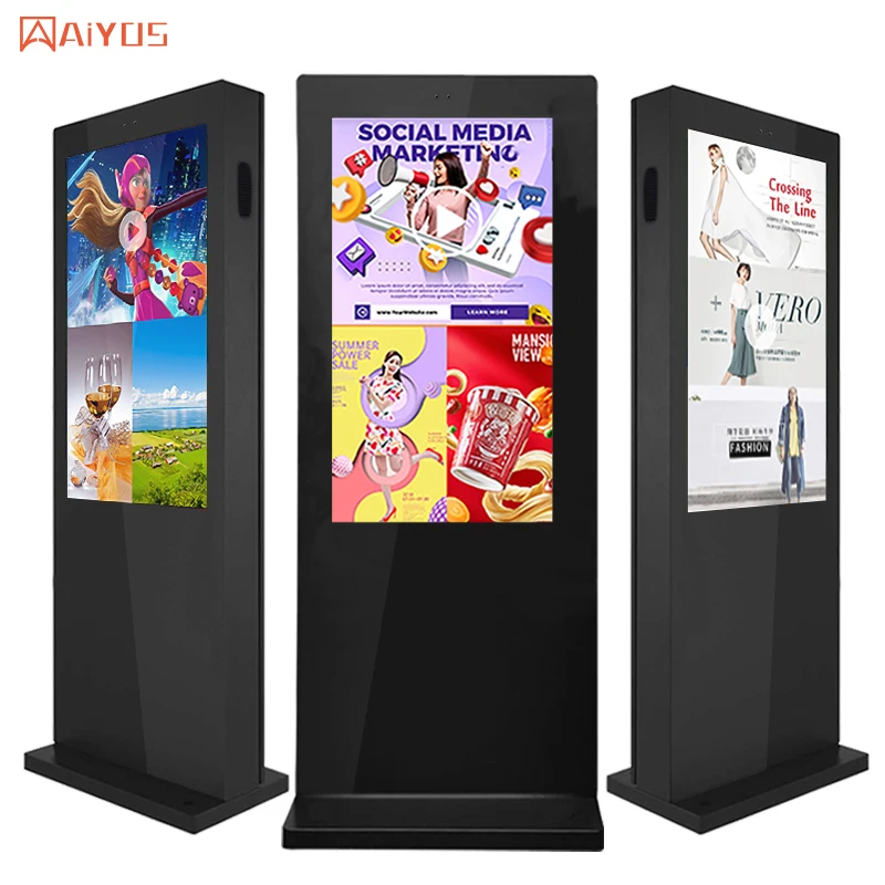 43 55 65inch outdoor digital signage screen with Android/ windows os touch advertising player