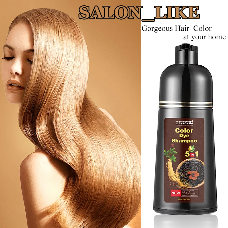 Natural Organic dyeing black hair cream  100% Cover Gray White Hair Color Dye black ginseng color dye shampoo