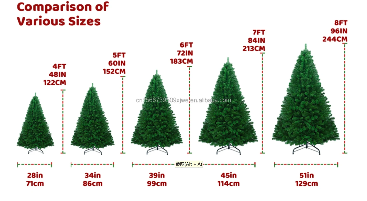 Artificial PVC branch tips, high-end spruce Christmas tree with foldable base and unlit hinges 5