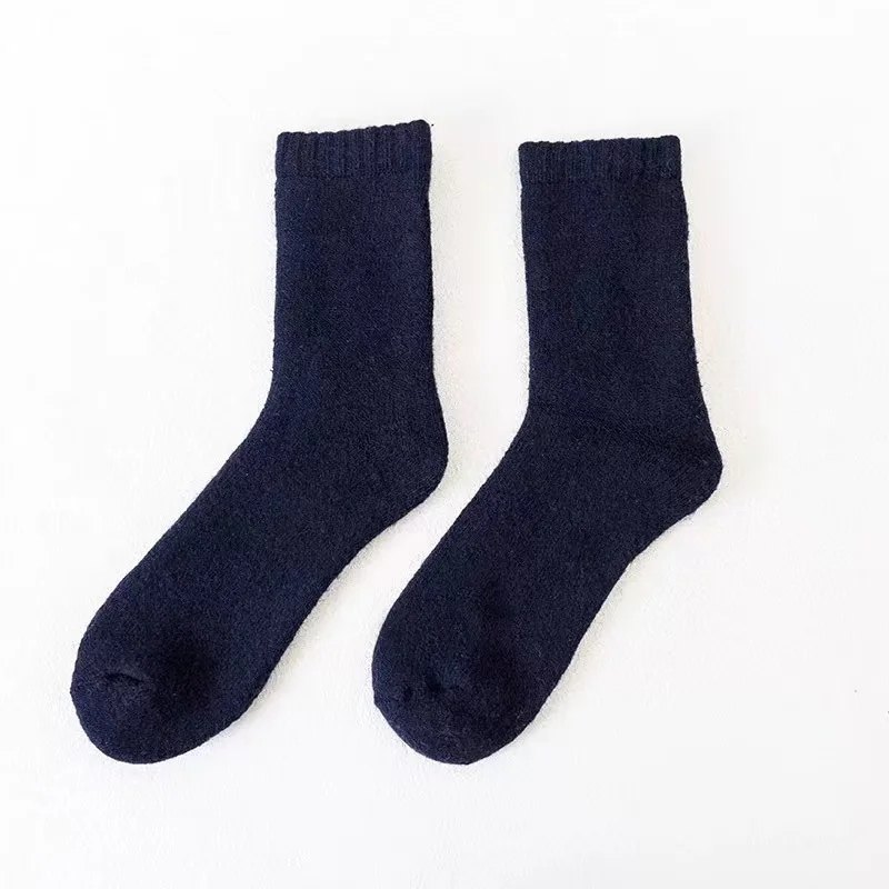 Cashmere Socks Solid Crew Super Warm Thick Plain Merino Woolen Thermal Angora Women Wool Winter Socks Woman