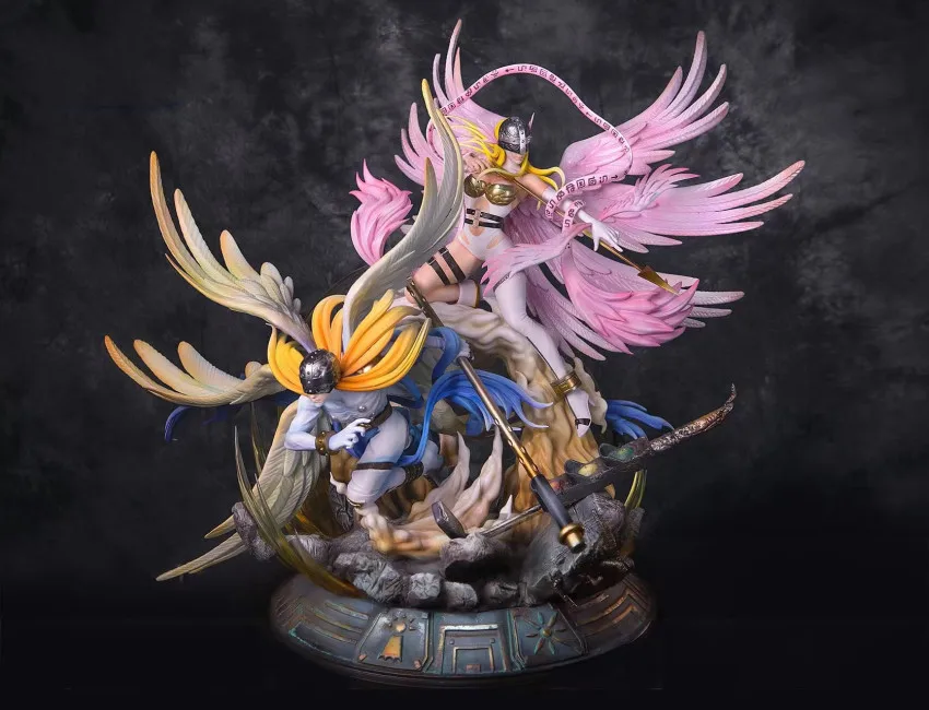 Japan Anime GK Miman Angemon and Angewomon action figure for collect