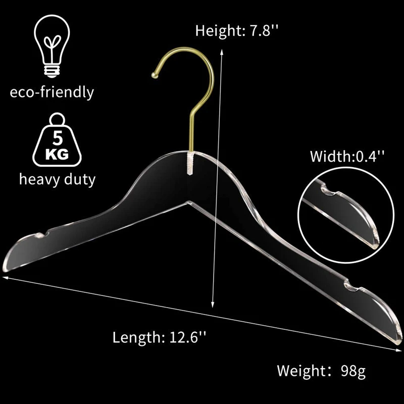 high quality custom transparent acrylic kids clothes hanger for children