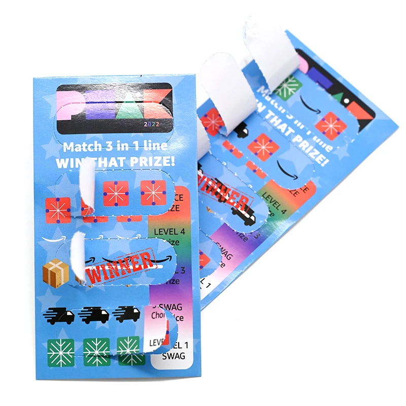 Professional Custom Design Custom Bingo Break Open Gambling Pull Tab Tickets Scratch Card Lottery Game Tickets Printing