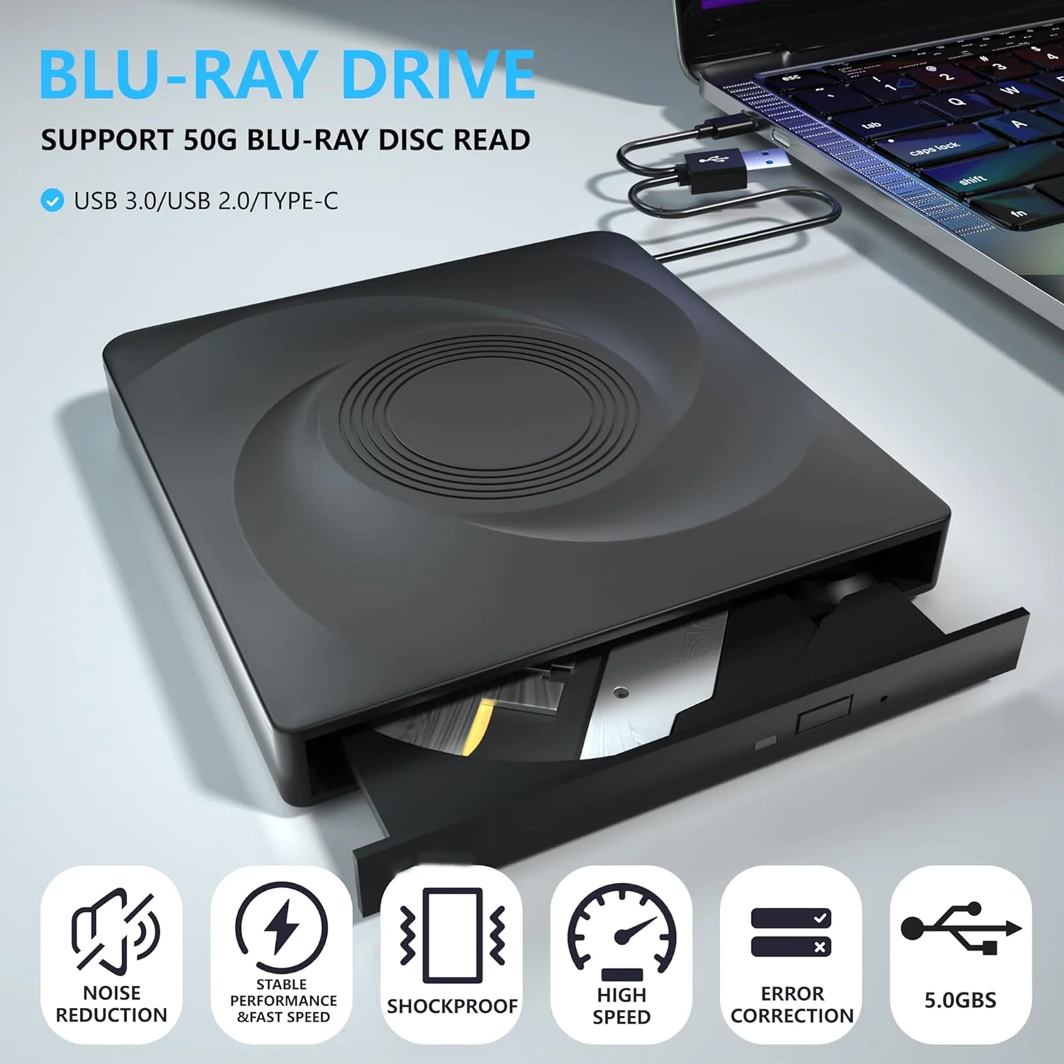 New design Blu-ray 3D cd dvd bd burner supports burning and writing compatible mac/Laptop/desktop/all-in-one  1920*1080P