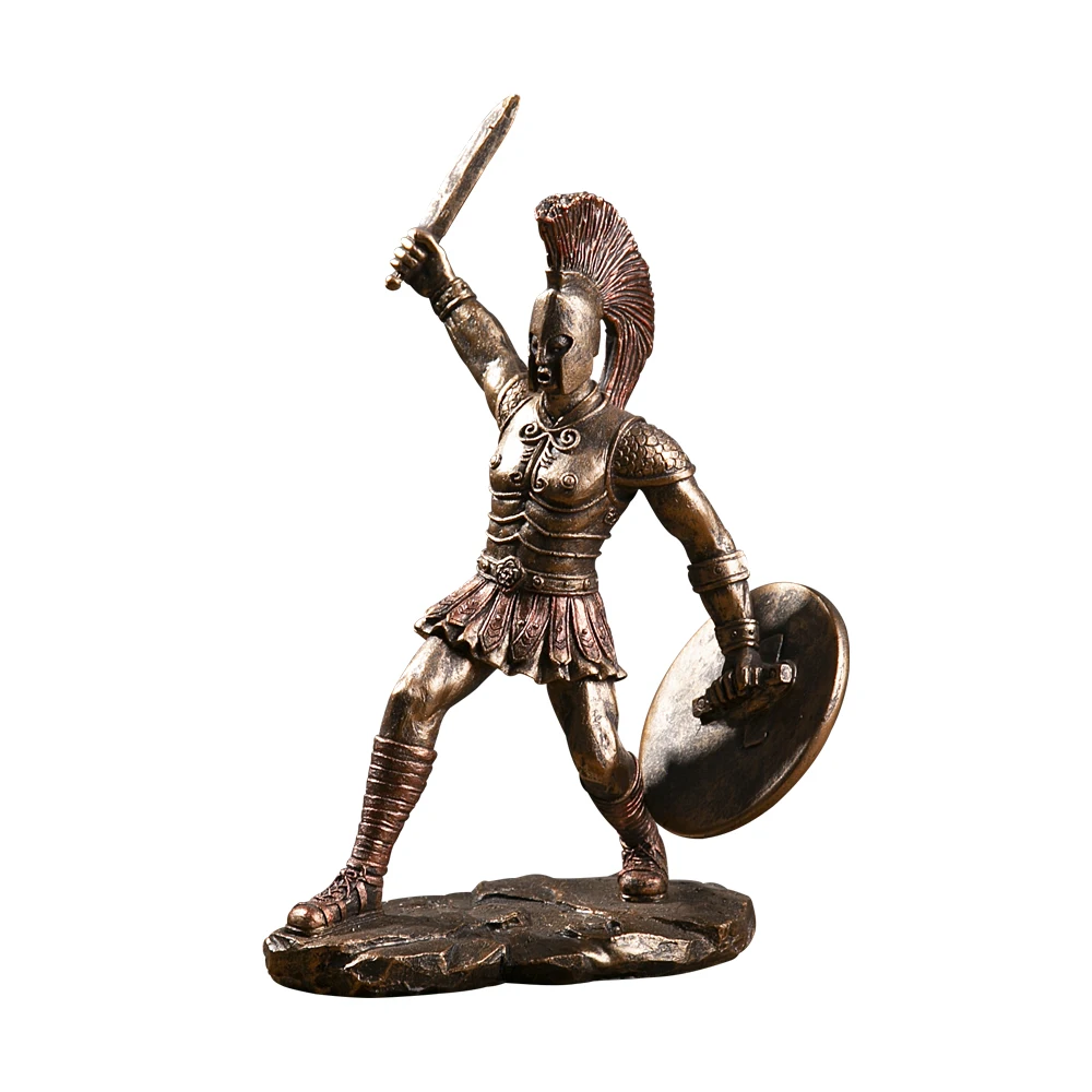 Armor Warrior Resin Figure Statue Medieval Knight Resin Sculpture Statue human statue sculpture  Warrior With Axe Shield  Armor
